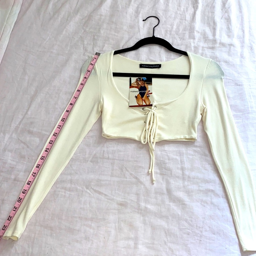 Naked wardrobe Lace up crop top